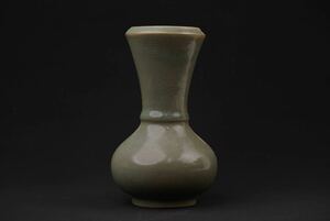 【萬古】中国古美術 宋 汝窯 青磁 花瓶 花器 古美術 古玩 骨董品 唐物 時代物 当時物 置物