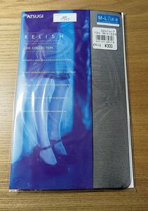 【未使用未開封品】アツギ RELISH パンティストッキング ブラック M-L モチーフ:クリスタル3個