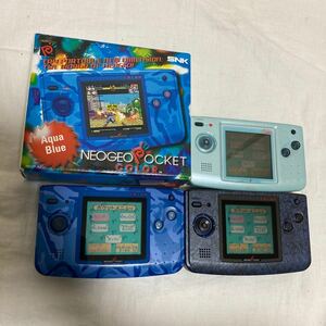 SNK NEOGEO POCKET ネオジオポケットカラー 本体3台セット ソフト起動確認済 現状品