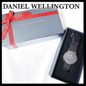 DANIEL WELLINGTON ナイロン 腕時計 ラウンド ブラック 2針 メンズ B36R4