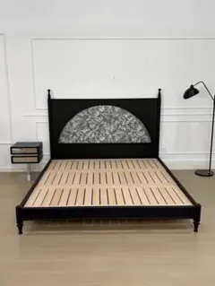 希少品　ベッド　木彫り　アンティーク　日本製　レトロ家具