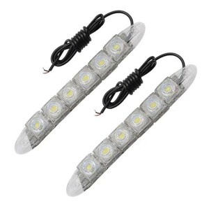 LED スポットライト フレキシブル デイライト ホワイト 防水 12連 自動車 バイク 装飾用 12V 2本セット