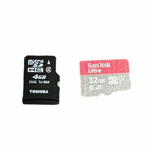 【中古品・動作未確認】 TOSHIBA micro SD 4GB / SanDisk ultra micro SD 32GB 2個セット メモリーカード L51709RL