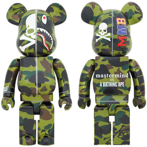 未開封 BE@RBRICK 1000% mastermind VS BAPE (GREEN) A BATHING APE ベアブリック メディコムトイ エイプ MEDICOM TOY ベイシングエイプ