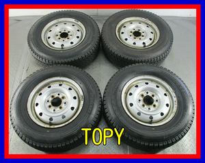 ■中古タイヤホイール■　TOPY 13インチ 5J +42 4H マルチ 100 114.3 BRIDGESTONE VL1 165R13 6PR LT トラック ４本 ST 激安 送料無料 I756