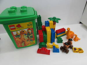 現状品 LEGO duplo レゴ デュプロ 2852 ピルンのバケツ 恐竜 みどりのバケツ　（付属外ブロックあり）
