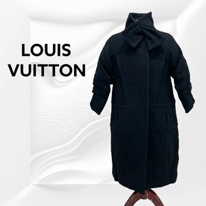 高級 LOUIS VUITTON ルイヴィトン 05AW ウール 裏地シルク ロングコート レディース