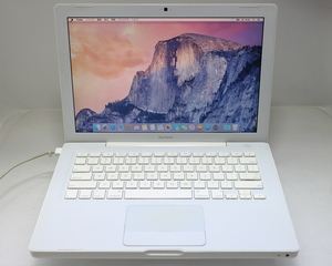 Apple MacBook A1181/13.3TFT/Core2Duo 2.0GHz/Early2009/4GBメモリ/HDD120GB/USキーボード/バッテリー正常/OS X Yosemite ジャンク #0324