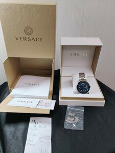 ヴェルサーチ VERSACE 腕時計 メンズ HELLENYIUM ヘレニウム 自動巻 ネイビー No.2500070254436 020201 外箱 保証カード 領収書 証明書有