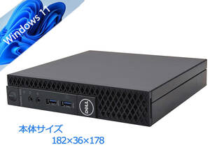 超省スペースタイプ 驚速SSD i3-7100T 3.40GHz x4/8GB■SSD960GB Win11/Office2021 Pro/USB3.0/無線/DP■DELL OptiPlex 3050M 3