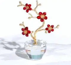 紅梅 梅の花 K9 クリスタル ガラスフラワー