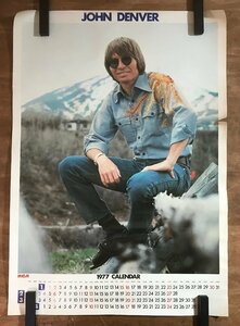 KK-6831 ■送料込■ ジョン・デンバー 1977 1～4月 カレンダー シンガーソングライター ミュージシャン RCA ポスター 印刷物 /くMAら