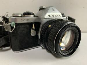 Nu917◆PENTAX ペンタックス◆フィルムカメラ 一眼レフ ボディ ASAHI ME シルバー×ブラック レンズ SMC PENTAX-M 1:1.4 50㎜ 光学機器