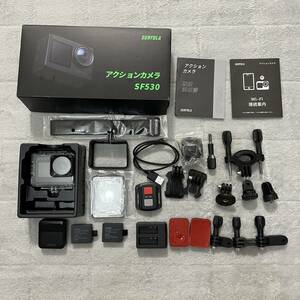 【美品・通電確認済】Surfola LM2112 アクションカメラ ワイヤレスマイク付き 4K 60fps 24MP解像度 タッチパネル式 デュアルカラー SF530