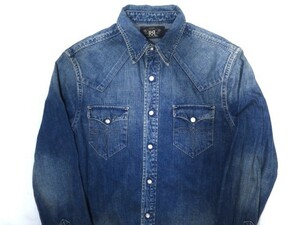 RRL ダブルアールエル コンチョボタン ウエスタン デニムシャツ XS 165cm 稲葉浩志 着用　稲葉着