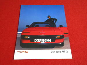 ●　TOYOTA　MR2　左H　1986　昭和61　ドイツ　カタログ　●