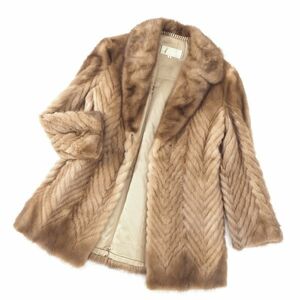 Fur Griser パステルミンク MINK ミンクファー リアルファー 最高級毛皮 ハーフコート キャメル 9 レディース