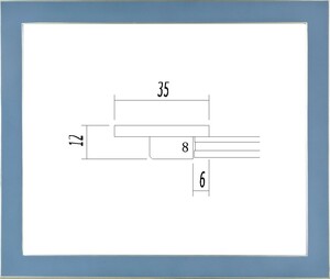 デッサン用額縁 木製フレーム UVカットアクリル仕様 7523 大衣サイズ オールドブルー