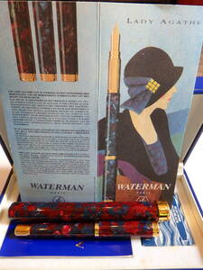 ◆【未使用に近い】ウォーターマン　レディ・アガサ　セルロイド製　ペン先：18K750ソリッドゴールド EF