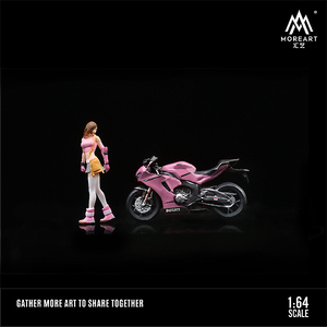 1/64　MOREART　ドゥカティ　DUCATI PINK MOTORCYCLE GIRL　ピンク　バイク　女性　フィギュア●Ｆ２