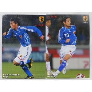 JFA 2007年 Japan National Team 中古トレカ 2枚 vs Peru ALL FOR 2010 ( #621 )