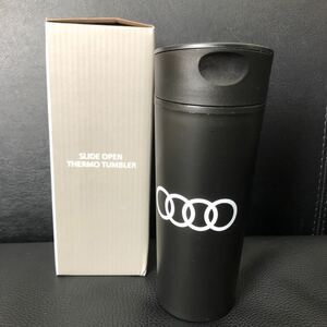 箱付き未使用★アウディ Audi　オリジナル・スライドオープン サーモタンブラー　黒　ブラック　純正　ノベルティ★非売品