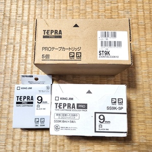 未使用 11点 テプラ テープ カートリッジ 9mm SS9K 白6点　ST9K 透明5点 60s24-1016