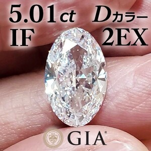 【製造大卸☆最安値】5ct・Dカラー・IF・2EX パーフェクト 天然 ダイヤモンド ルース オーバル ブリリアントカット【GIA鑑定書】