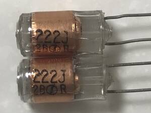 銅箔スチロールコンデンサ 222J2B 2200pF 未使用 2個1セット