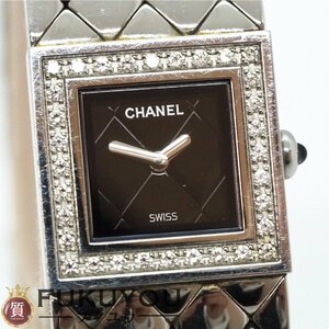 CHANEL/シャネル H0489 ACIER マトラッセ ベゼルダイヤモンド SS クォーツ 現状動品 腕時計