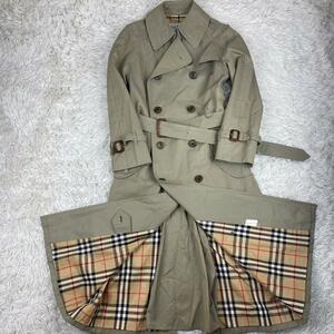 1円〜【不動の人気】Burberry バーバリー トレンチコート ノバチェック ベルト vintage 90s ロング丈 