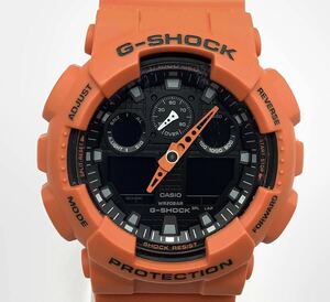 77 ジャンク 不働品 CASIO カシオ G-SHOCK Gショック GA-100L オレンジ メンズ腕時計 