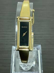  GUCCI グッチ バングルウォッチ 腕時計 クォーツ 2針 レクタンギュラー 1500 GP ゴールド レディース アナログ　電池切れ