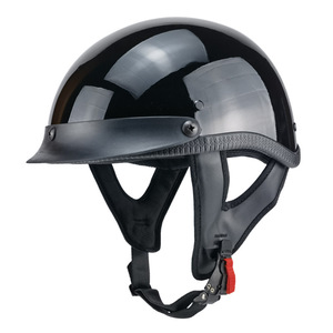 バイクヘルメット 夏用大人気 ハーフヘルメット 半帽ヘルメットM-XXL サイズ選択可能 艶有り黒-XXLサイズ