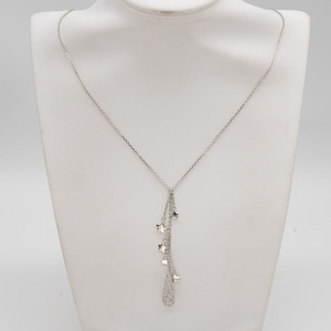 質イコー [スタージュエリー] Star Jewelry ネックレス K18WG しずく型トップ ダイヤ 0.47 40cm レディース 中古 良品