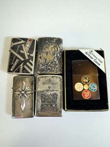 3846-05★ZIPPO ジッポ オイルライター ライター 喫煙具 十字架/けいおん/Hawaii他 おまとめ5点【現状品】★