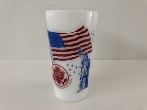 フェデラル ミルクガラス タンブラー アメリカ USA 自由の女神 星条旗 ヴィンテージ vintage federal ビンテージ [fe-717]