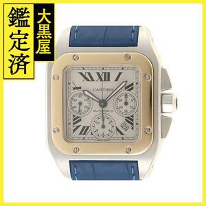Cartier　カルティエ　サントス100クロノ　W20091X7　クロノグラフ　18YG/SS　メンズ　腕時計【200】C