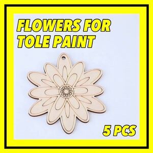 トールペイント　花　お花　フラワー　ハンドメイド　手作り　白木　材料　素材　趣味　壁飾り　インテリア　置物　オーナメント　新品