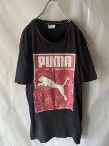 送料無料！PUMA プーマ　ロゴTシャツ　古着　カジュアル　ストリート　モード　お洒落　猫　ピューマ　ユニセックス　黒　ブラック　素敵