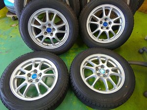 ■40865■ブリヂストン エコフォルム 防錆 トヨタ用 15インチ 6J ET45 5穴 PCD100 VRX 185/65R15 4本 【20年製 8分山】 シエンタ