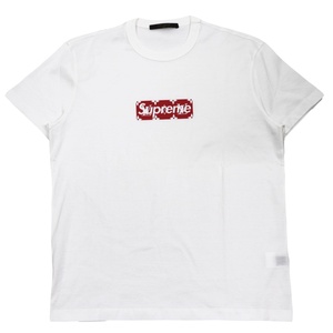 美品 ルイ・ヴィトン × Supreme ロゴボックス 半袖Ｔシャツ メンズ 白 赤 XXS LOUIS VUITTON