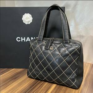 ★美品 シールあり★CHANEL シャネル バッグ ワイルドステッチ ブラック 定番人気 6番台♪