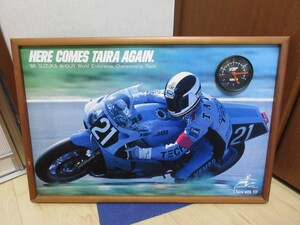 YAMAHA　ＴＥＣＨ２１ 平忠彦　壁掛け時計　　YZF 　86.SUZUKA　送料無料