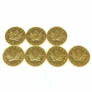 K24IG カナダ メイプルリーフ金貨 1/2oz 7点 おまとめ 総重量109.2ｇ【CDAL6056】