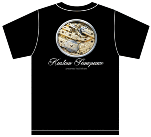 サイズが選べる Kustom Timepeace Tシャツ黒 14 S/M/L/XL カスタム時計 懐中時計 文字盤 エングレービング