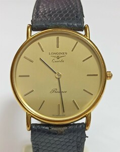 稼働品 ロンジン PRESENCE メンズ腕時計 シャンパン色文字盤 新品電池 LONGINES