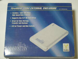 MANHATTAN FireWire 1394 EXTERNAL ENCLOSURE　IEEE1394 外付けハードディスクケース 2.5インチ IDE HDD用