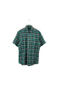 BURBERRY LONDON green check shirt バーバリーロンドン 半袖シャツ チェック グリーン サイズLL ヴィンテージ ネ