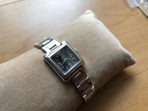 良好 レア SEIKO セイコー lk ルキア スクエア シルバー×ブラック文字盤 1F21-5C50 純正ブレス クオーツ レディース 腕時計